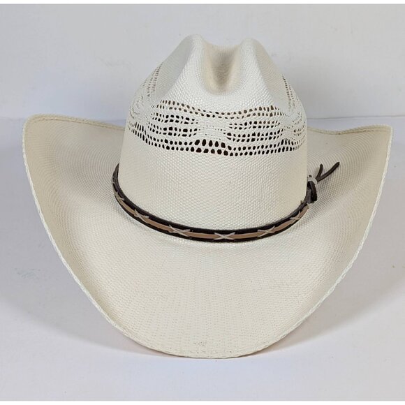 Resistol Denison Double RR Collection 7X Bangora Straw Cowboy Hat Size 7 1/8 - Picture 2 of 8